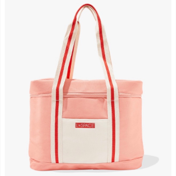 L Space Coastal Cooler Spring FabFitFun Pink Cream Ivory Beverage Picnic Bag - Picture 7 of 8